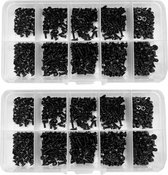 Set de 1000 petits boulons noirs (M2, M2,5 et M3, 4-8 mm)