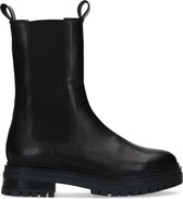 Manfield - Dames - Zwarte leren chelsea boots - Maat 37 | bol.com
