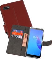 Booktype Telefoonhoesjes - Bookcase Hoesje - Wallet Case -  Geschikt voor Huawei Y5 Lite 2018 - Bruin