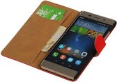 Mobieletelefoonhoesje.nl - Effen Bookstyle Hoesje voor Huawei P8 Lite Rood