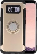 Pantser TPU Hoesje Ring Houder voor Galaxy S8 Plus Goud