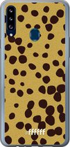 Samsung Galaxy A20s Hoesje Transparant TPU Case - Cheetah Print #ffffff