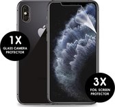 Screenprotector iPhone Xs / X Inclusief Camera Lens protector - iMoshion Screenprotector Folie 3 Pack + Camera Protector Glas