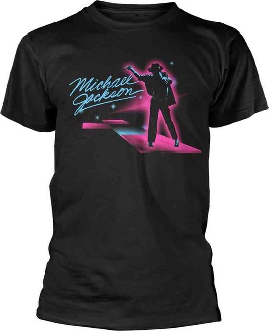 Michael Jackson Heren Tshirt -L- Neon Zwart