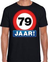 Stopbord 79 jaar verjaardag t-shirt - zwart - heren - 79e verjaardag - Happy Birthday shirts / kleding 2XL