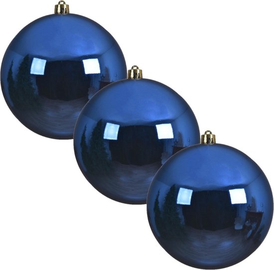 Authenticatie Onderhoudbaar Fondsen 3x Grote kobalt blauwe kunststof kerstballen van 20 cm - glans - kobalt  blauwe... | bol.com