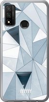 Huawei P Smart (2020) Hoesje Transparant TPU Case - Mirrored Polygon #ffffff
