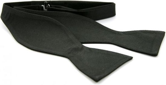 Gents - Zelfstrik zijde zwart - Maat One size