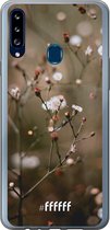 Samsung Galaxy A20s Hoesje Transparant TPU Case - Flower Buds #ffffff