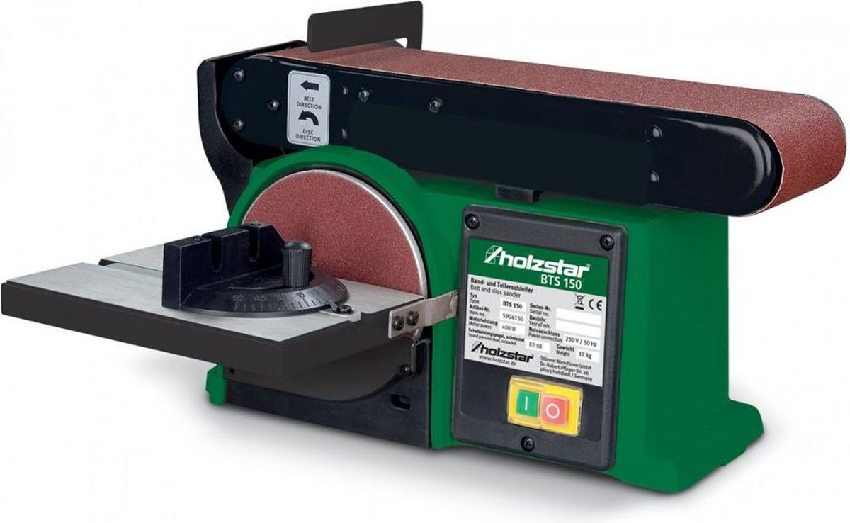 Band en schijfschuurmachine 100x915 mm dia. 150 mm 0,4 kW 230V Holzstar BTS150