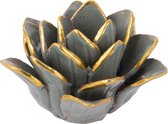 Present Time Kaarsenhouder Flower 10 Cm Porselein Grijs