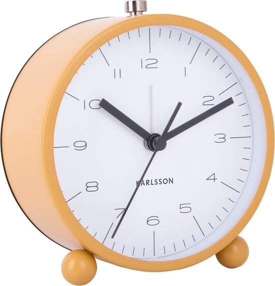 Karlsson Wekkers Alarm clock Pellet Feet matt Geel