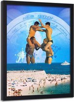 Foto in frame Water plezier, 70x100, Blauw, Premium print