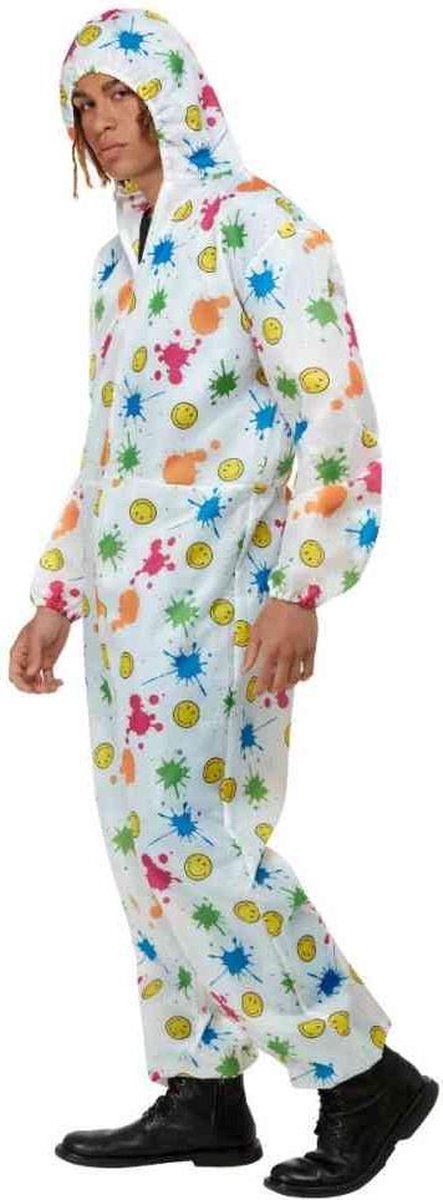 Smiffys Kostuum -L- Smiley overal Wit