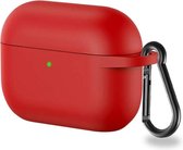Lunso - Softcase cover hoes - Geschikt voor AirPods Pro - Rood