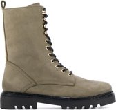 Lina Locchi Vrouwen Canvas     Veterboots / Laarzen / Damesschoenen L1015 nub - Grijs - Maat 39