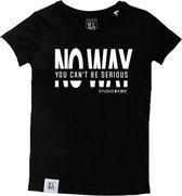 STUDIO BY BO® Meisjes T-shirt No Way Zwart  | 100% GOTS gecertificeerd biologisch katoen | Maat 9-11 jaar 134-146cm | Biokatoen | Tof verpakt!