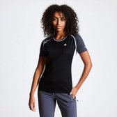 Dare2B Fixate Wool t-shirt voor dames, sporttop van stretchmateriaal, zwart ebbenzwart