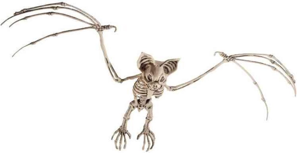 Smiffys - Bat Skeleton Prop Halloween Decoratie - Wit