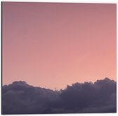 Dibond - Paarse Wolken in Roze Lucht - 50x50cm Foto op Aluminium (Wanddecoratie van metaal)