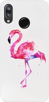 ADEL Siliconen Back Cover Softcase Hoesje voor Huawei P20 Lite (2018) - Flamingo