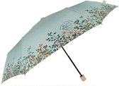 Perletti Paraplu Dames 61 Cm Polyester/hout Blauw 2-delig