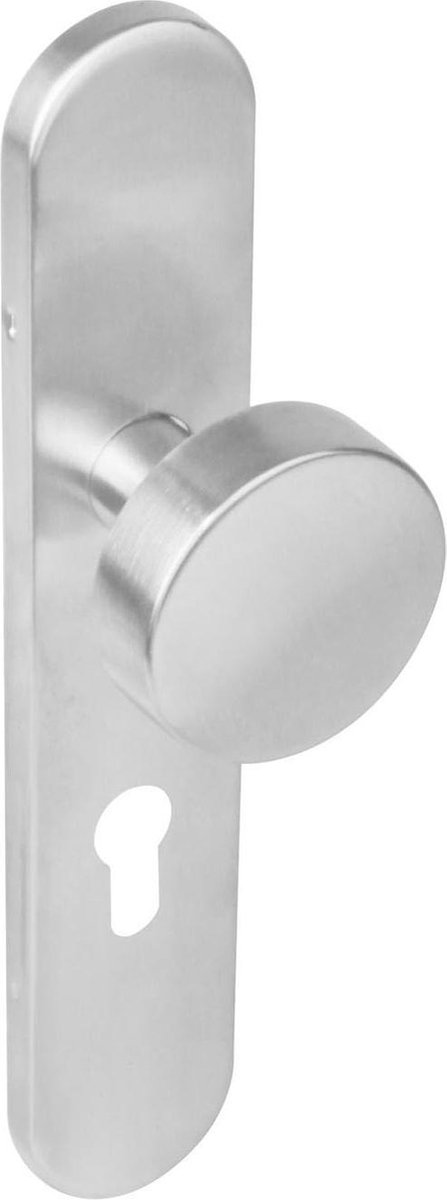 Intersteel Knop op schild profielcilindergat 55 mm rvs geborsteld