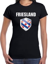 Friesland  t-shirt zwart dames - Friese landen shirt / kleding - EK / WK / Olympische spelen Friesland outfit 2XL