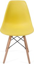 Trend24 - Eetkamerstoelen - Woonkamerstoelen - Lounge stoelen - Scandinavische stijl - Retro - Vintage - Set van 2 - Plastic - Geel