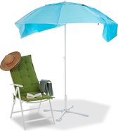 Relaxdays tente de plage parasol, parasol avec sac de transport, tente comme protection solaire bleu