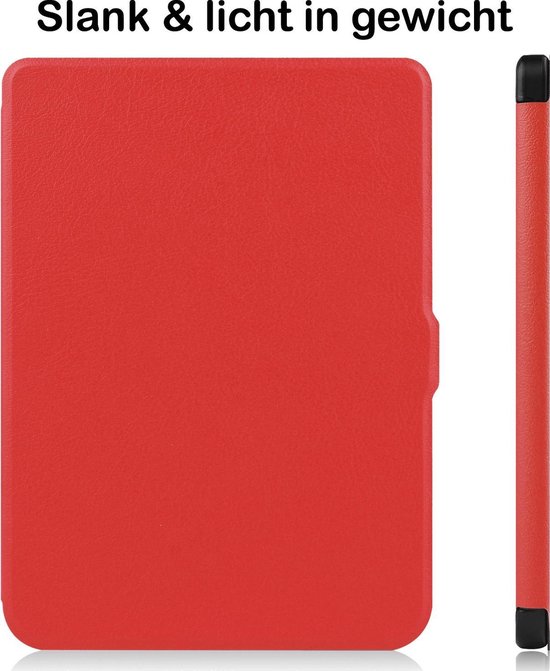Hoesje Geschikt voor Kobo Nia Hoesje Luxe Bescherm Case - Hoes Geschikt voor Kobo Nia Hoes Book Cover - Rood van Hoesje  — afbeelding 4