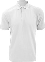 Russell Heren Ripple Collar & Manchet Poloshirt met korte mouwen (Wit)