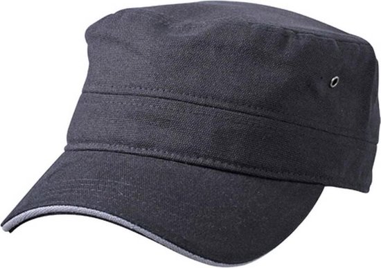 Myrtle Beach Adultes Unisexe Chapeau Militaire Bun (Zwart/ Gris Foncé)