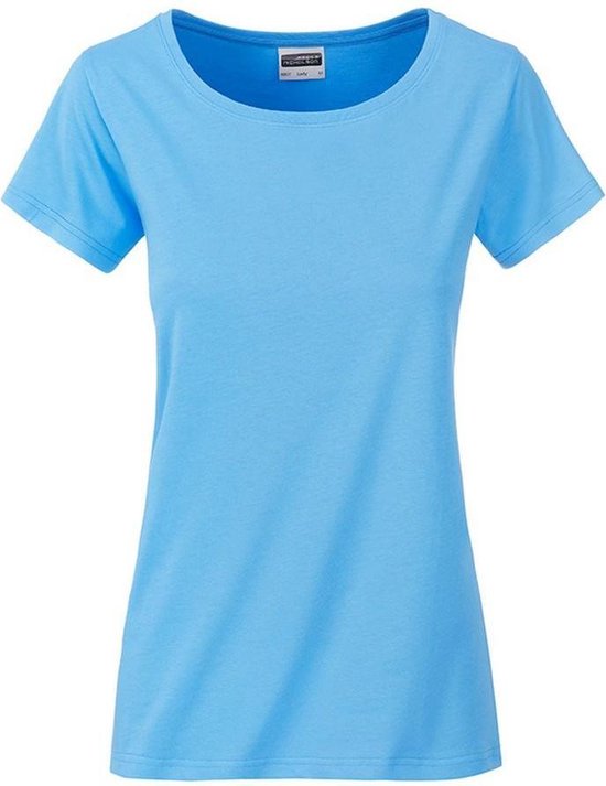James and Nicholson T-shirt Basic en coton biologique pour femmes / femmes (bleu ciel)