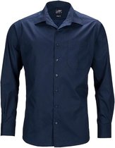 James and Nicholson Heren Longsleeve Zakelijk Shirt (Marine)