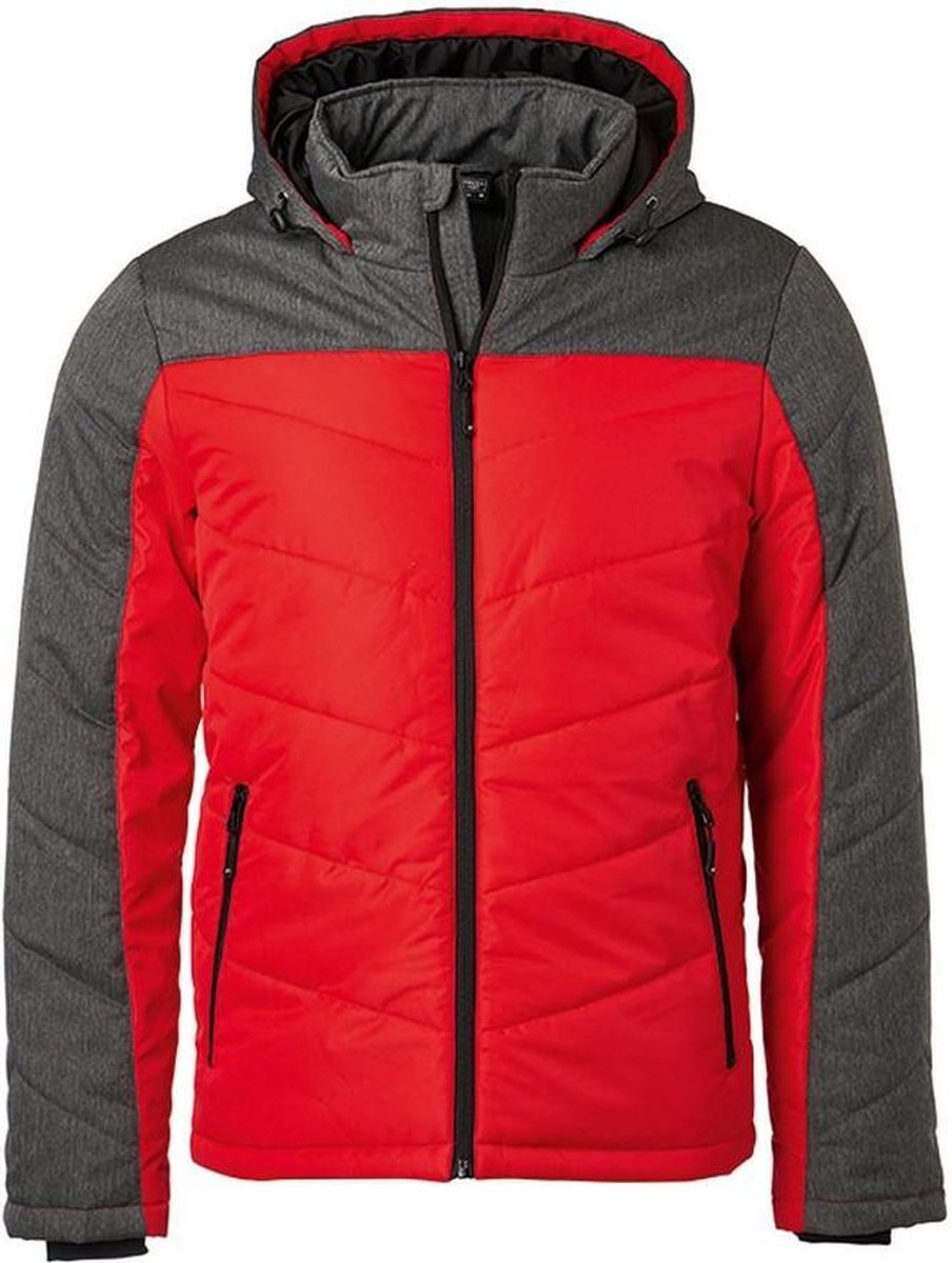 James and Nicholson Heren Winterjas /Anthraciet-Melange Rood