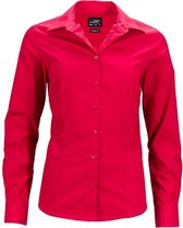 James and Nicholson Dames/dames Longsleeve Business Shirt (Rood)