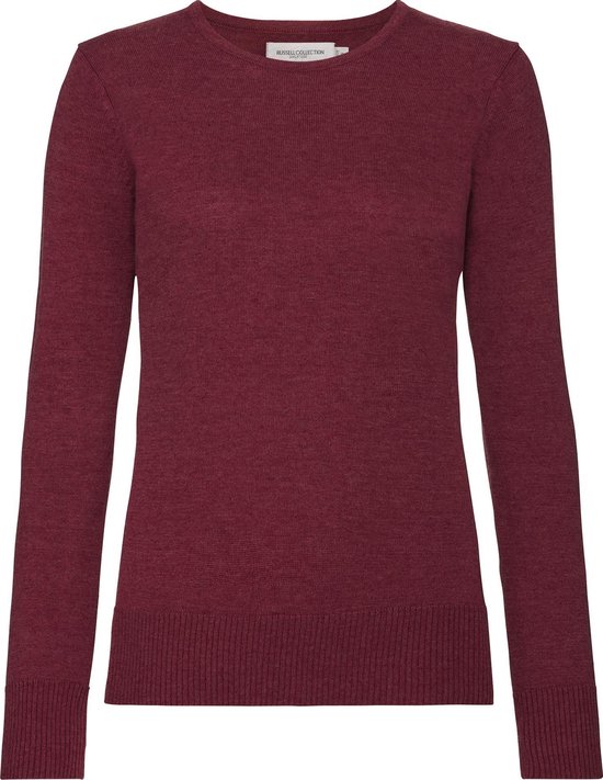 Sweatshirt tricoté à col rond pour femme Russell Collection (Cranberry Marl)