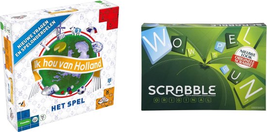 Afbeelding van het spel Spellenbundel - Bordspellen - 2 Stuks - Ik Hou Van Holland & Scrabble Original