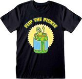 Rick And Morty Heren Tshirt -XL- Flip Pickle Zwart