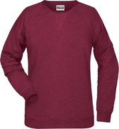 James and Nicholson Dames/dames Raglan Sweatshirt met lange mouwen (Bourgondië Melange)