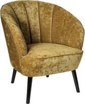 Luxe Fauteuil - Stoel - Design - Chair - Sfeervol - Sfeer - Comfort - Comfortabel - Industrieel - Luxe - Comfortabele stoel - Fluweel - Goud - 74 cm breed