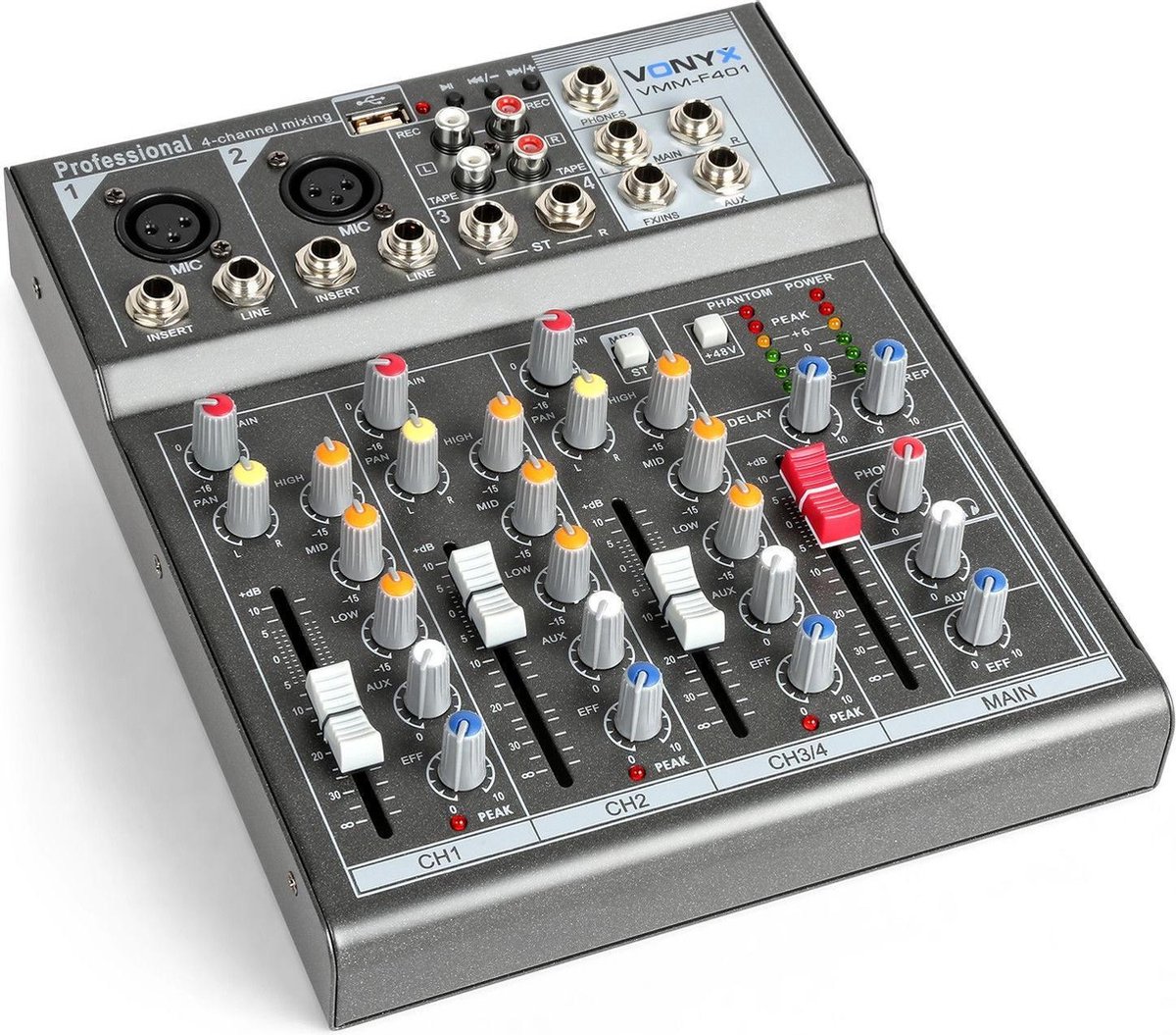 VMM-F401 Music Mixer 4Ch/MP3/Echo - Vonyx