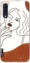 Casetastic Samsung Galaxy A50 (2019) Hoesje - Softcover Hoesje met Design - Line Art Woman Print