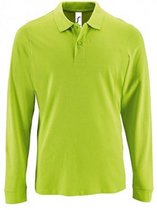 SOLS Heren Perfecte Lange Mouw Pique Polo Shirt (Appelgroen)