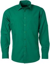 Chemise à manches longues en popeline James and Nicholson hommes (vert irlandais)