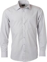 James and Nicholson Heren Longsleeve Poplin Shirt (Lichtgrijs)