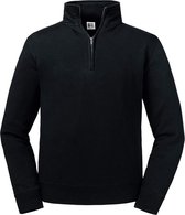 Russell Heren Authentieke Zip Neck Sweatshirt (Zwart)