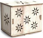 Vierkante houten LED-lichtschaduwbox - sterren