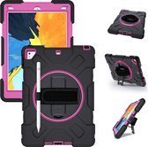 P.C.K. Hoesje/Backcover/Sockproof/Stootproof/Bouw Robuuste Armor Case zwart met roze geschikt voor Apple iPad 10.2 (2019)